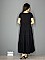 Γυναικείο φόρεμα maxi oversize με βολάν boho style | Μαύρο