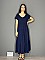 Γυναικείο φόρεμα maxi oversize με βολάν boho style | Μπλε