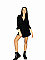Γυναικείο φόρεμα mini τύπου κρουαζέ με βολάν και ζωνάκι στη μέση | Μαύρο