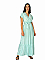 Γυναικείο maxi φόρεμα κρουαζέ με κοντό μανίκι και λάστιχο στη μέση | Βεραμάν