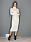 Γυναικείο midi φόρεμα ζιβάγκο pencil εφαρμοστό | Λευκό