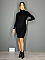 Γυναικείο mini φόρεμα ριπ ζιβάγκο εφαρμοστό| Μαύρο