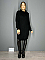 Γυναικείο πλεκτό μπλουζοφόρεμα ζιβάγκο σε άνετη γραμμή | Μαύρο