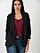 Γυναικείο σακάκι μεσάτο με τρουακάρ μανίκι | Μαύρο - μπροστινή όψη