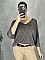 Γυναικεία μπλούζα ψιλό πλεκτό, lurex με κοντό μανίκι τύπου νυχτερίδα και V λαιμόκοψη | Καφέ
