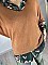Γυναικεία μπλούζα ψιλό πλεκτό με κοντό μανίκι τύπου νυχτερίδα και V λαιμόκοψη | Ταμπά